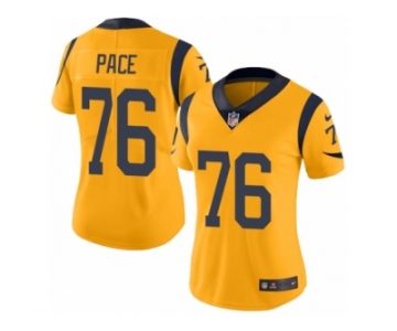 Women's Nike Los Angeles Rams #76 Orlando Pace Limited Gold Rush NFL Jersey