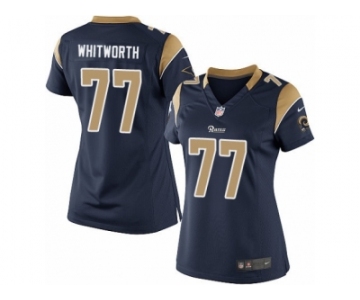 Women's Nike Los Angeles Rams #77 Andrew Whitworth Limited Navy Blue Team Color NFL Jersey