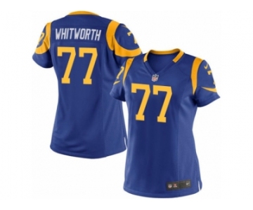 Women's Nike Los Angeles Rams #77 Andrew Whitworth Limited Royal Blue Alternate NFL Jersey