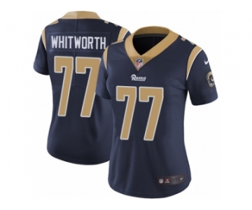 Women's Nike Los Angeles Rams #77 Andrew Whitworth Vapor Untouchable Limited Navy Blue Team Color NFL Jersey