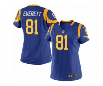 Women's Nike Los Angeles Rams #81 Gerald Everett Limited Royal Blue Alternate NFL Jersey