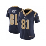 Women's Nike Los Angeles Rams #81 Torry Holt Vapor Untouchable Limited Navy Blue Team Color NFL Jersey