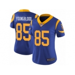 Women's Nike Los Angeles Rams #85 Jack Youngblood Vapor Untouchable Limited Royal Blue Alternate NFL Jersey