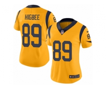 Women's Nike Los Angeles Rams #89 Tyler Higbee Limited Gold Rush NFL Jersey