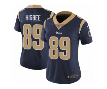 Women's Nike Los Angeles Rams #89 Tyler Higbee Vapor Untouchable Limited Navy Blue Team Color NFL Jersey