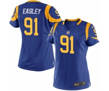 Women's Nike Los Angeles Rams #91 Dominique Easley Game Royal Blue Alternate NFL Jersey