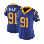 Women's Nike Los Angeles Rams #91 Dominique Easley Royal Blue Alternate Vapor Untouchable Limited Player NFL Jersey