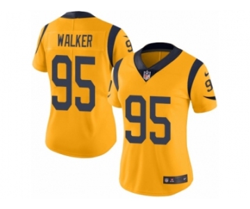 Women's Nike Los Angeles Rams #95 Tyrunn Walker Limited Gold Rush NFL Jersey