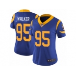 Women's Nike Los Angeles Rams #95 Tyrunn Walker Vapor Untouchable Limited Royal Blue Alternate NFL Jersey