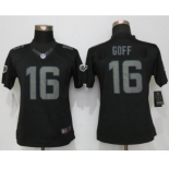 Womens Nike St.Louis Rams #16 Jared Goff Impact Limited Black Jerseys