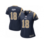 Women's Rams #18 Cooper Kupp Navy Blue Team Color Stitched NFL Elite Jersey