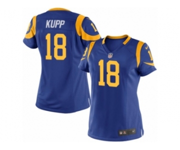 Women's Rams #18 Cooper Kupp Royal Blue Alternate Stitched NFL Elite Jersey