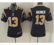 nike women nfl jerseys st. louis rams #13 warner blue[nike]