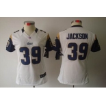 nike women nfl jerseys st. louis rams #39 jackson white[nike limited]