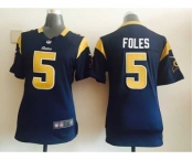 nike women nfl jerseys st. louis rams #5 foles dk.blue[nike]