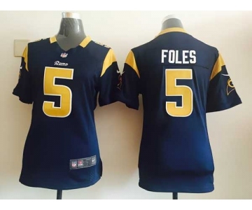 nike women nfl jerseys st. louis rams #5 foles dk.blue[nike]