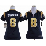 nike women nfl jerseys st. louis rams #8 bradford blue[nike]