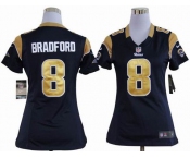 nike women nfl jerseys st. louis rams #8 bradford blue[nike]