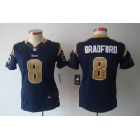 nike women nfl jerseys st. louis rams #8 bradford dk.blue[nike limited]