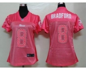 nike women nfl jerseys st. louis rams #8 bradford pink[2012 new]