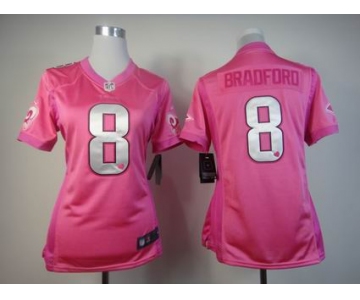 nike women nfl jerseys st. louis rams #8 bradford pink[nike love's]