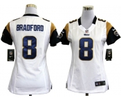 nike women nfl jerseys st. louis rams #8 bradford white[nike]