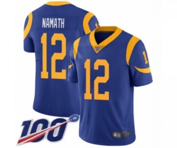 Youth Los Angeles Rams #12 Joe Namath Royal Blue Alternate Vapor Untouchable Limited Player 100th Season Football Jersey