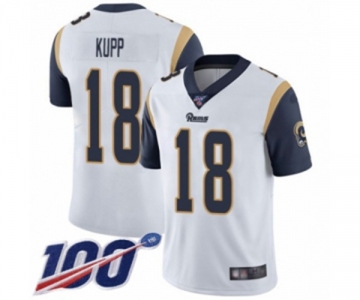 Youth Los Angeles Rams #18 Cooper Kupp White Vapor Untouchable Limited Player 100th Season Football Jersey