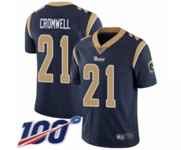 Youth Los Angeles Rams #21 Nolan Cromwell Navy Blue Team Color Vapor Untouchable Limited Player 100th Season Football Jersey