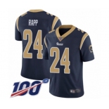 Youth Los Angeles Rams #24 Taylor Rapp Navy Blue Team Color Vapor Untouchable Limited Player 100th Season Football Jersey