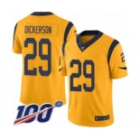 Youth Los Angeles Rams #29 Eric Dickerson Limited Gold Rush Vapor Untouchable 100th Season Football Jersey