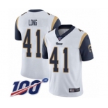 Youth Los Angeles Rams #41 David Long White Vapor Untouchable Limited Player 100th Season Football Jersey