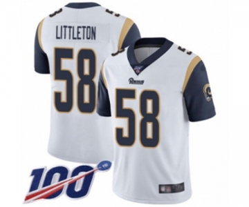 Youth Los Angeles Rams #58 Cory Littleton White Vapor Untouchable Limited Player 100th Season Football Jersey