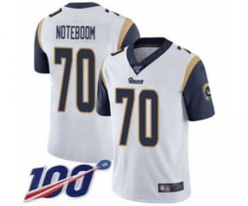 Youth Los Angeles Rams #70 Joseph Noteboom White Vapor Untouchable Limited Player 100th Season Football Jersey