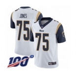 Youth Los Angeles Rams #75 Deacon Jones White Vapor Untouchable Limited Player 100th Season Football Jersey