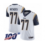 Youth Los Angeles Rams #77 Andrew Whitworth White Vapor Untouchable Limited Player 100th Season Football Jersey