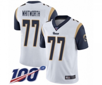 Youth Los Angeles Rams #77 Andrew Whitworth White Vapor Untouchable Limited Player 100th Season Football Jersey