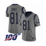 Youth Los Angeles Rams #81 Gerald Everett Limited Gray Inverted Legend 100th Season Football Jersey