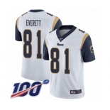 Youth Los Angeles Rams #81 Gerald Everett White Vapor Untouchable Limited Player 100th Season Football Jersey