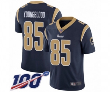 Youth Los Angeles Rams #85 Jack Youngblood Navy Blue Team Color Vapor Untouchable Limited Player 100th Season Football Jersey