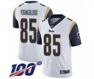 Youth Los Angeles Rams #85 Jack Youngblood White Vapor Untouchable Limited Player 100th Season Football Jersey