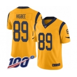 Youth Los Angeles Rams #89 Tyler Higbee Limited Gold Rush Vapor Untouchable 100th Season Football Jersey