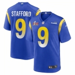 Youth Los Angeles Rams #9 Matthew Stafford Blue Nike Royal Super Bowl LVI Patch Jersey