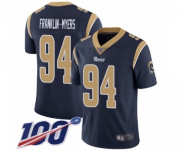 Youth Los Angeles Rams #94 John Franklin-Myers Navy Blue Team Color Vapor Untouchable Limited Player 100th Season Football Jersey