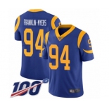 Youth Los Angeles Rams #94 John Franklin-Myers Royal Blue Alternate Vapor Untouchable Limited Player 100th Season Football Jersey