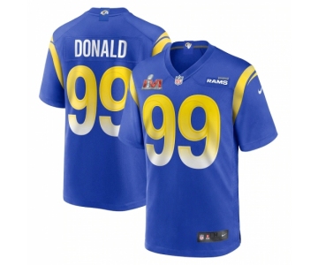 Youth Los Angeles Rams #99 Aaron Donald Blue Nike Royal Super Bowl LVI Patch Jersey