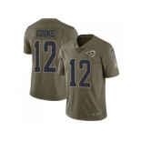 Youth Nike Los Angeles Rams #12 Brandin Cooks Olive Stitched NFL Limited 2017 Salute to Service Jersey