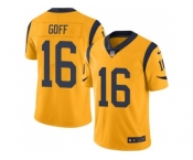 Youth Nike Los Angeles Rams #16 Jared Goff Gold Stitched NFL Limited Rush Jersey