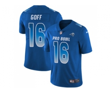 Youth Nike Los Angeles Rams #16 Jared Goff Royal Stitched NFL Limited NFC 2018 Pro Bowl Jersey