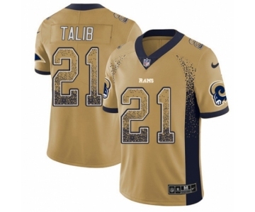 Youth Nike Los Angeles Rams #21 Aqib Talib Limited Gold Rush Drift Fashion NFL Jersey